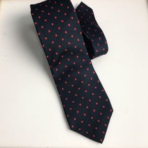 Jacques Pierre VTG Slim Polka Dot Red/Black background Silk